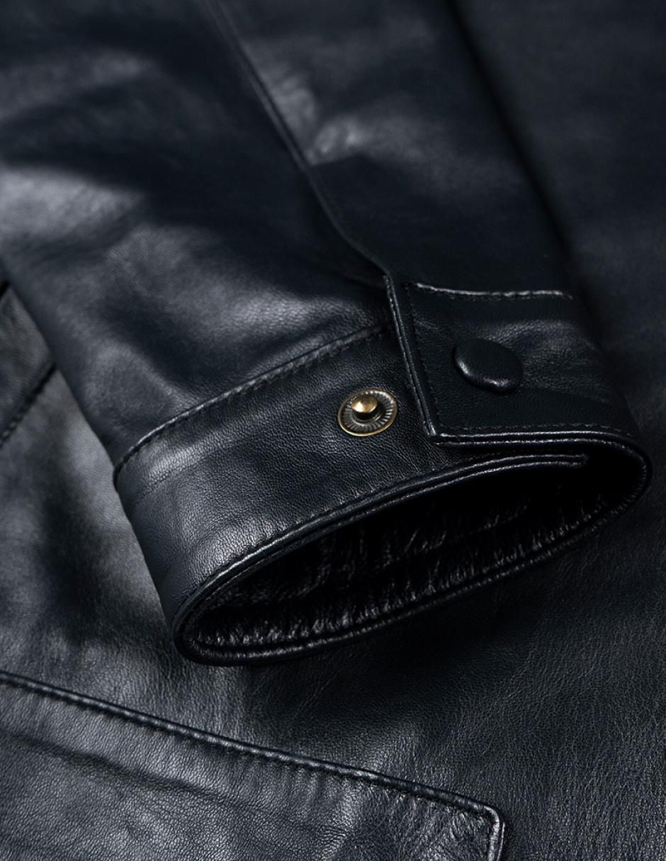 Chamarra casual Lastwolf de piel para hombre