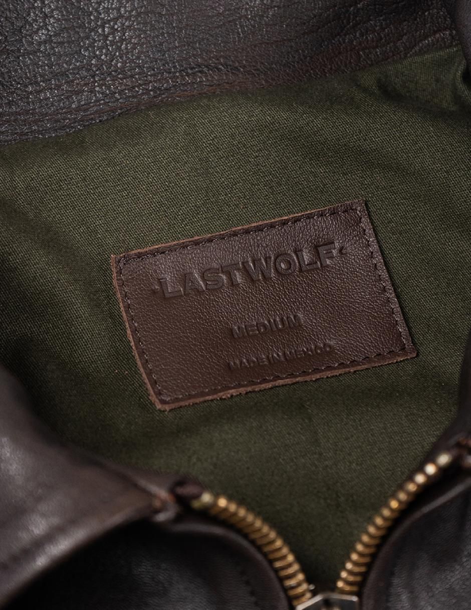 Chamarra casual Lastwolf de piel para hombre