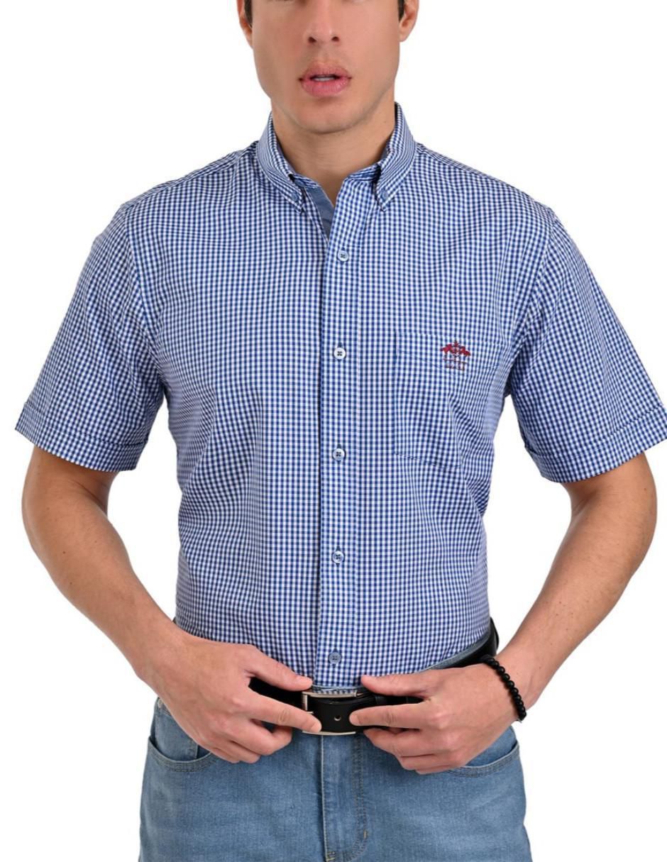 Camisa casual de algodón manga corta para hombre