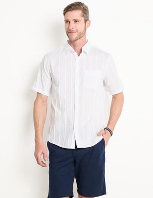 Camisa casual de algodón manga corta para hombre Camisa casual de algodón manga corta para hombre