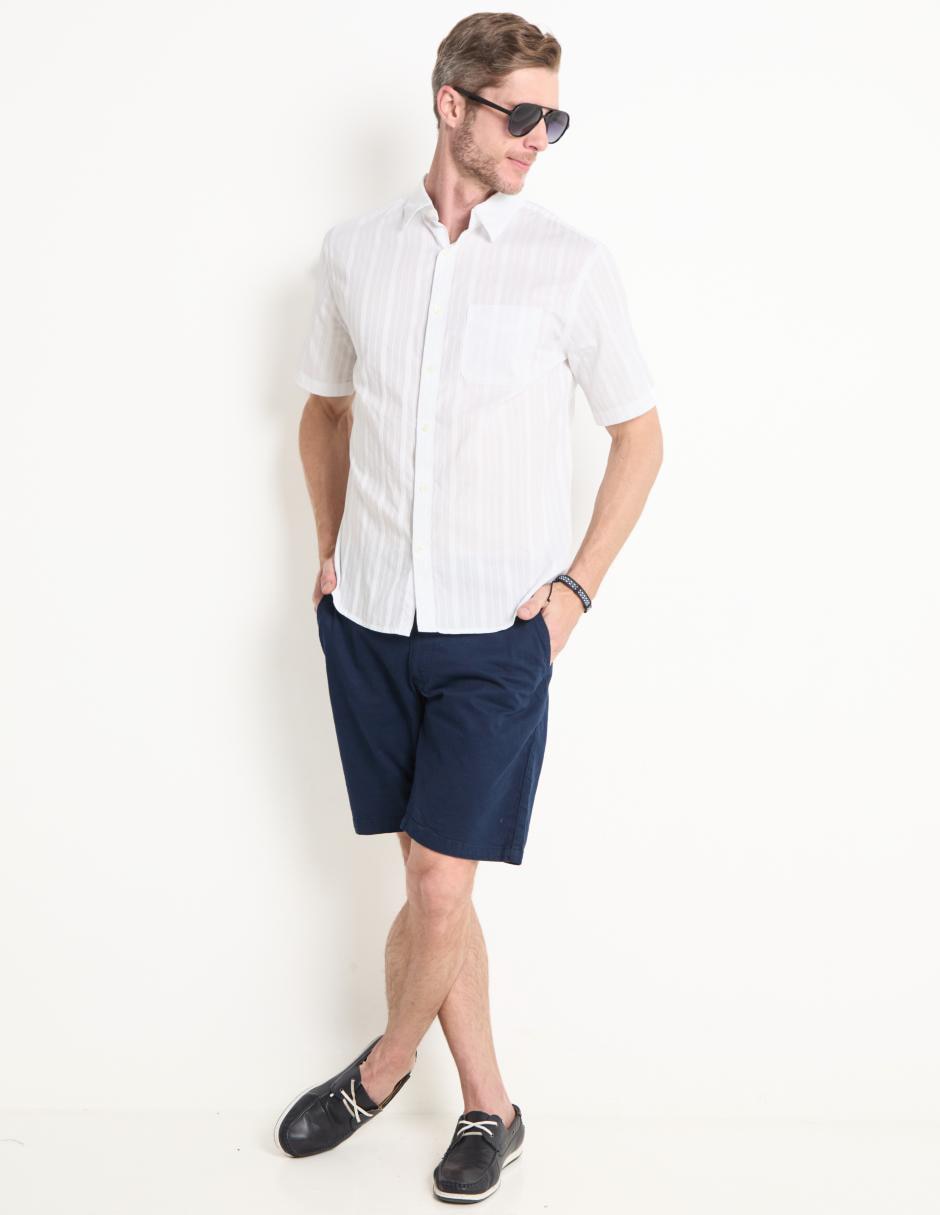 Camisa casual de algodón manga corta para hombre