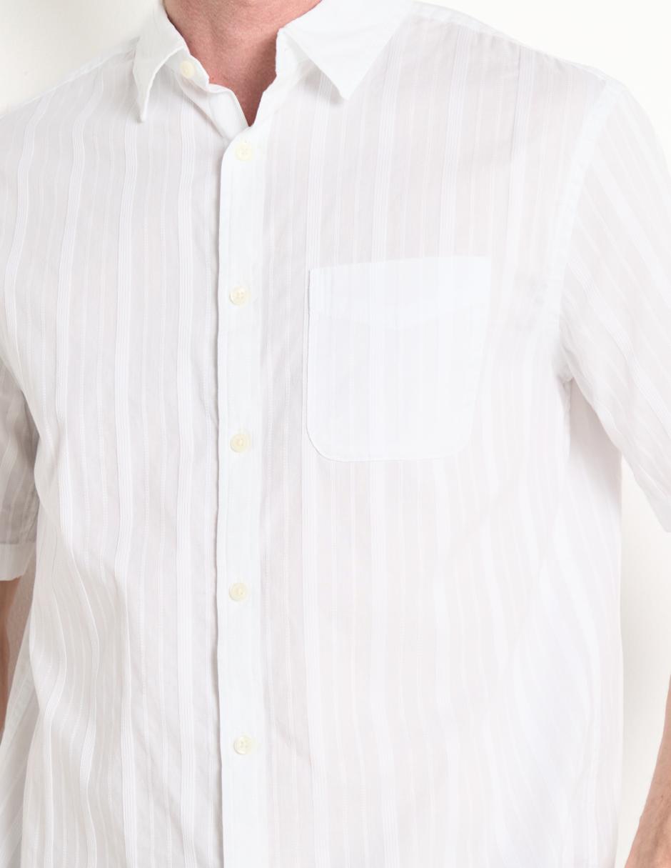 Camisa casual de algodón manga corta para hombre
