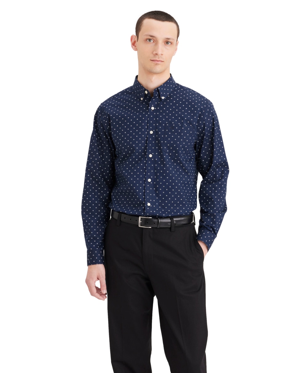 Camisa casual Dockers de algodón manga larga para hombre