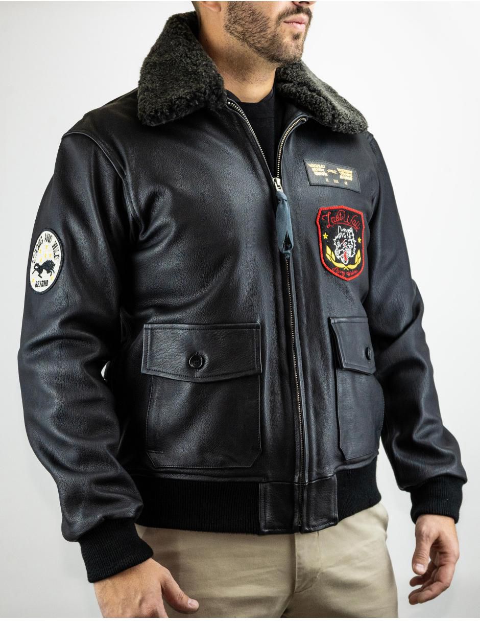 Chamarra casual de piel para hombre Chamarra casual de piel para hombre