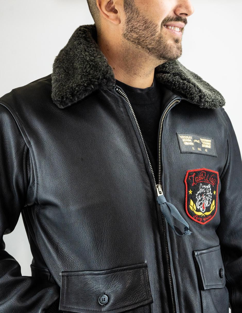 Chamarra casual de piel para hombre 7