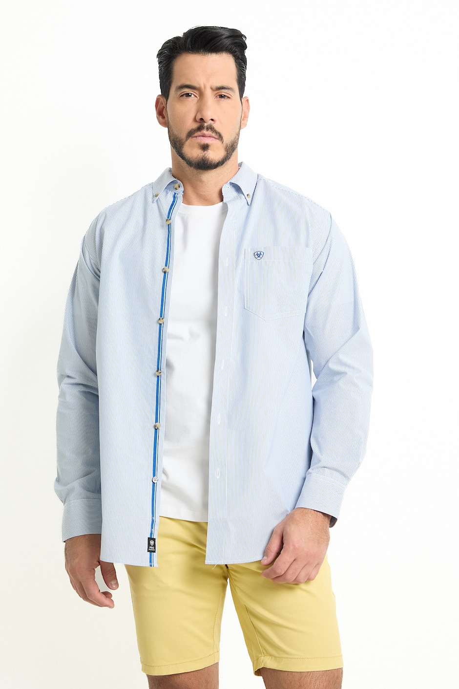 Camisa casual Ariat de algodón manga larga para hombre