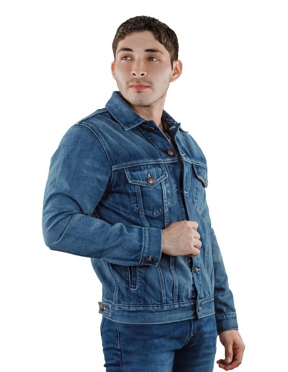 Chamarra casual Innermotion de mezclilla con bolsillos para hombre