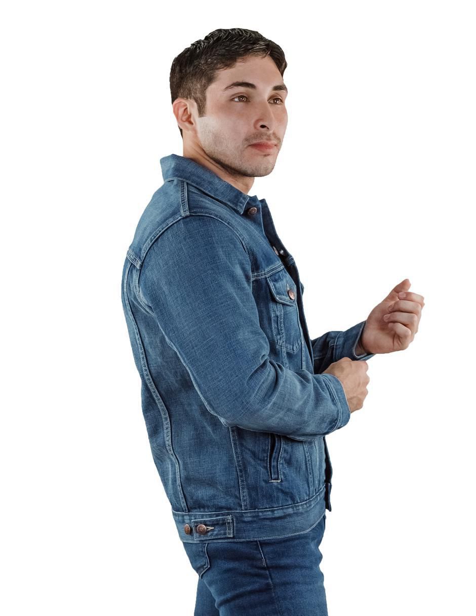 Chamarra casual Innermotion de mezclilla con bolsillos para hombre
