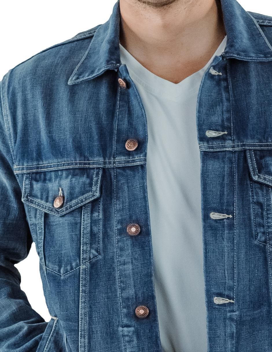Chamarra casual Innermotion de mezclilla con bolsillos para hombre
