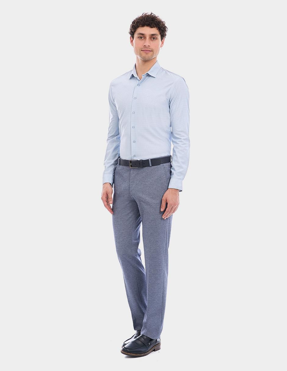 Camisa business casual de poliéster manga larga para hombre 5