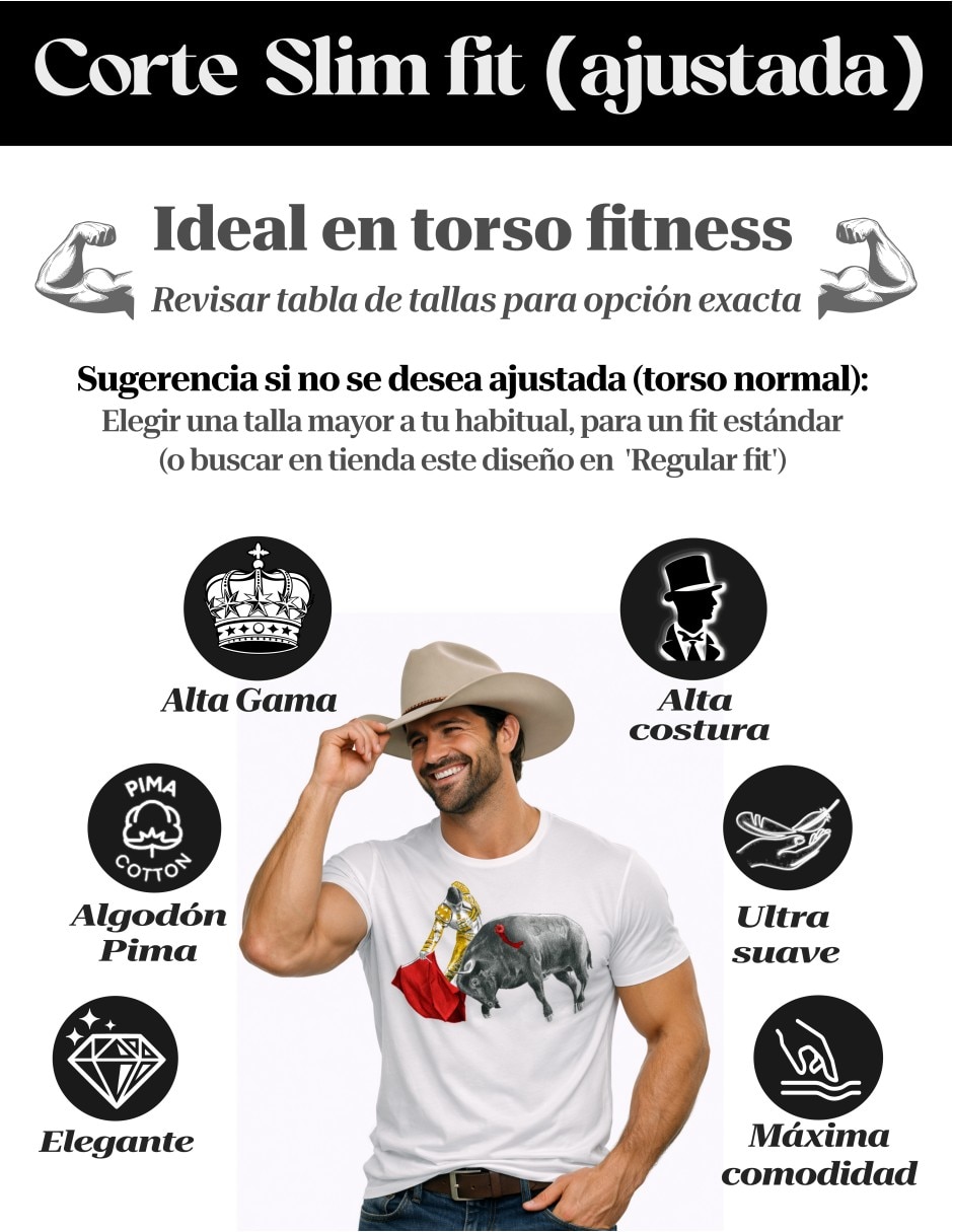 Playera taurina derechazo toros cuello redondo para hombre 2