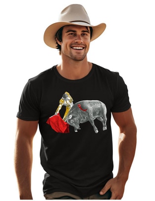 Playera Taurina Derechazo Toros cuello redondo para hombre 1