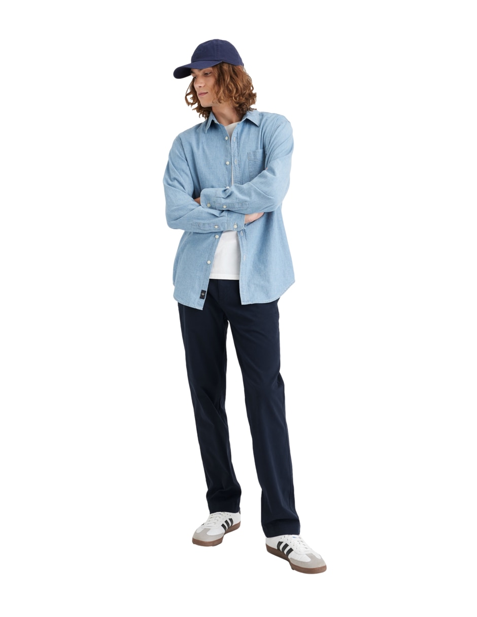 Pantalón casual recto de algodón para hombre 2