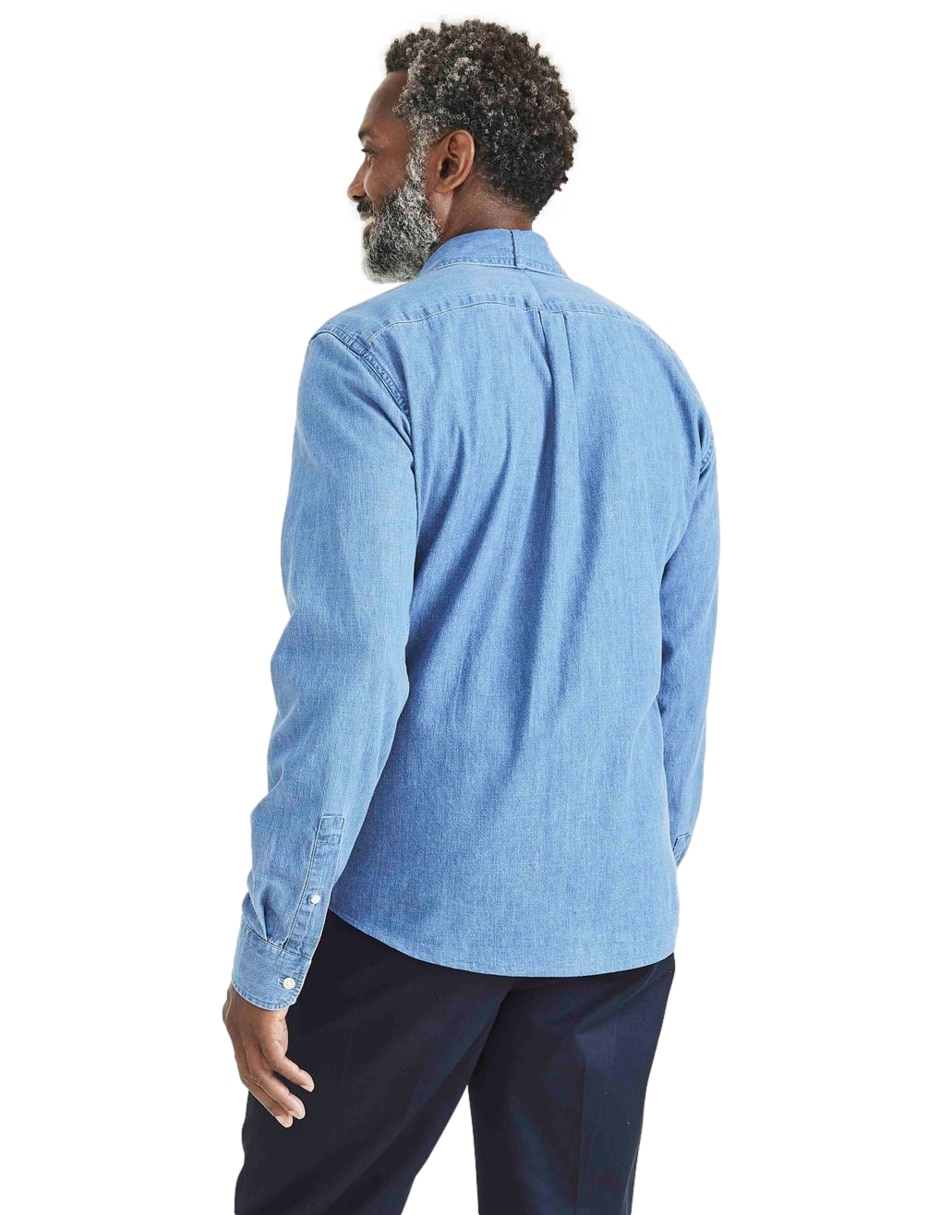 Camisa casual Dockers de algodón manga larga para hombre
