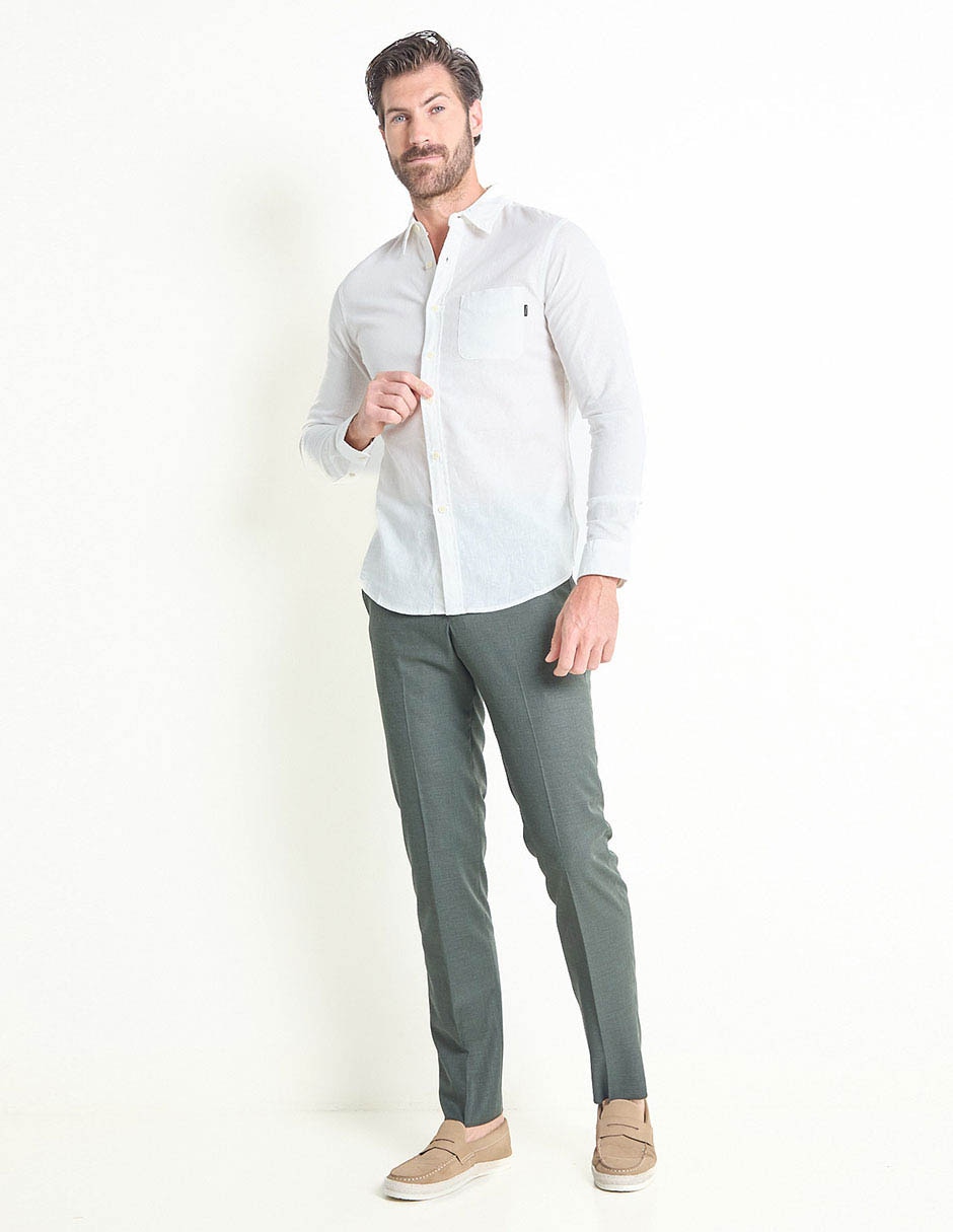Camisa casual de algodón manga larga para hombre 3