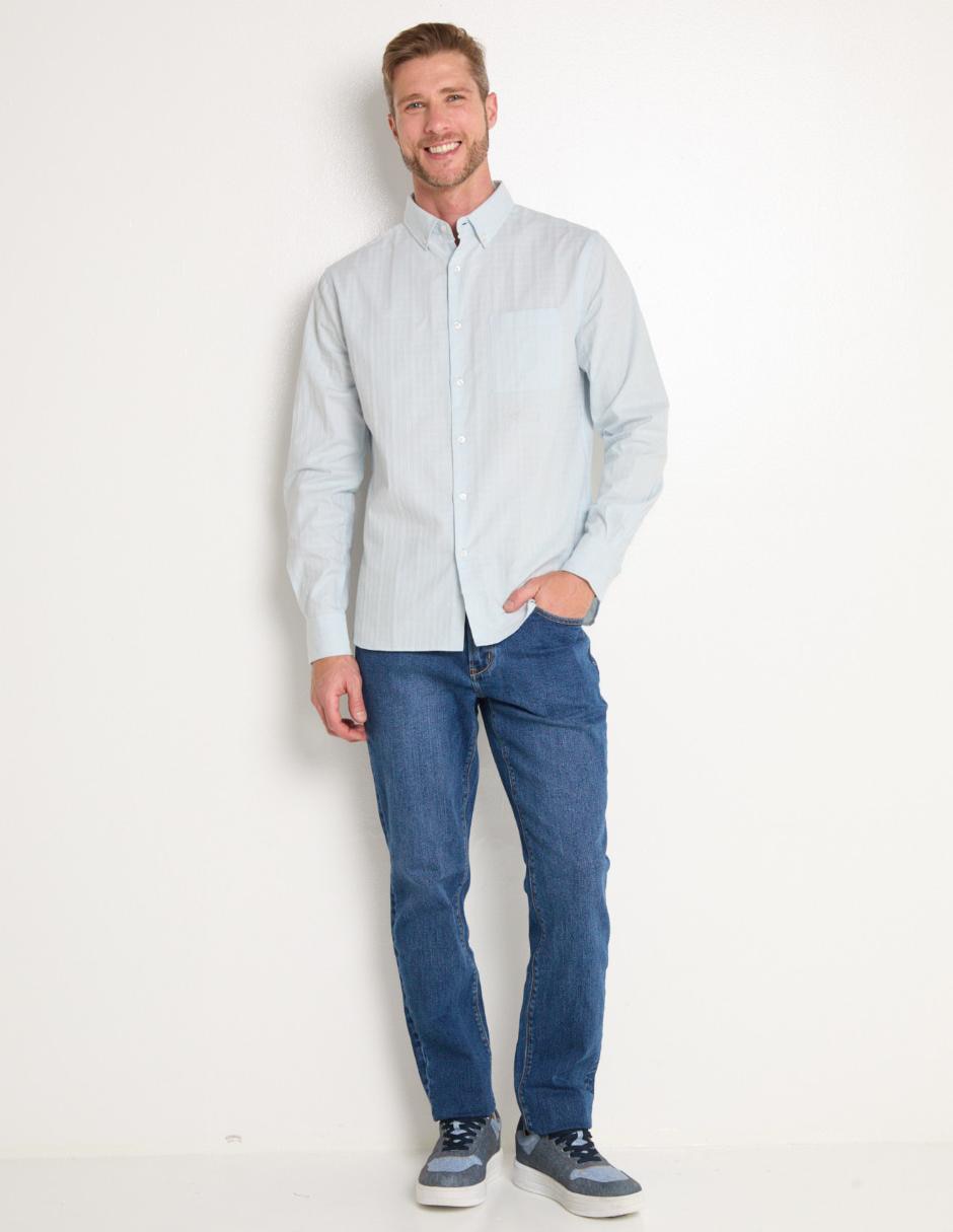 Camisa casual Regent Street de algodón manga larga para hombre