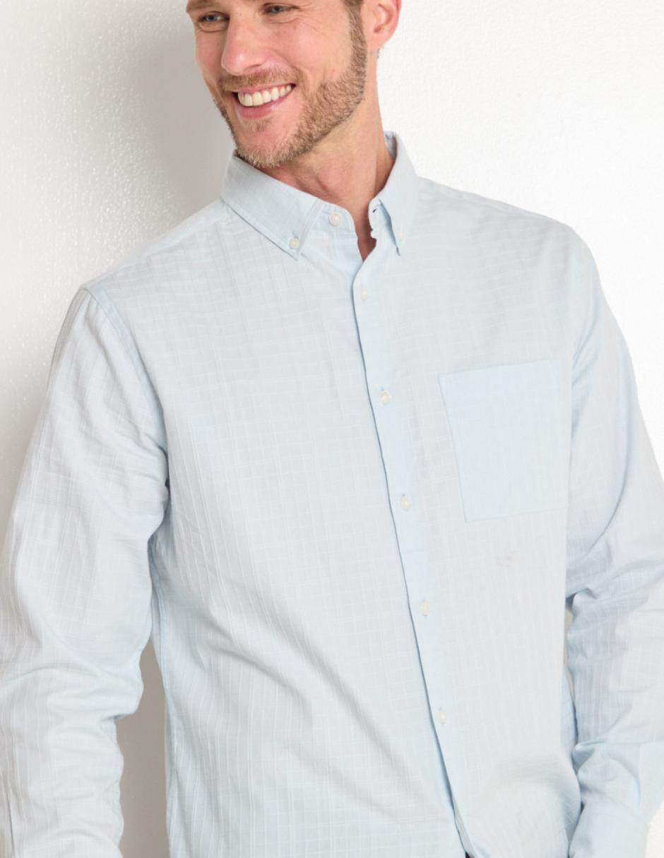Camisa casual Regent Street de algodón manga larga para hombre