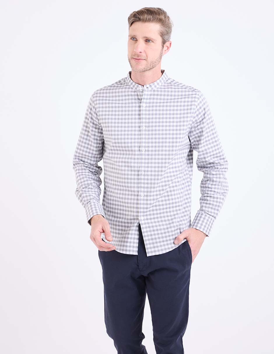 Camisa casual de algodón manga larga para hombre Camisa casual de algodón manga larga para hombre