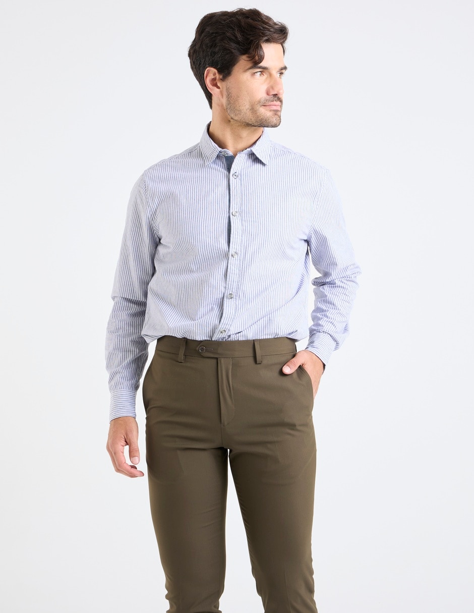 Camisa casual de algodón manga larga para hombre Camisa casual de algodón manga larga para hombre
