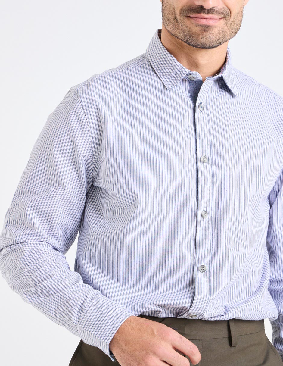 Camisa casual de algodón manga larga para hombre 2