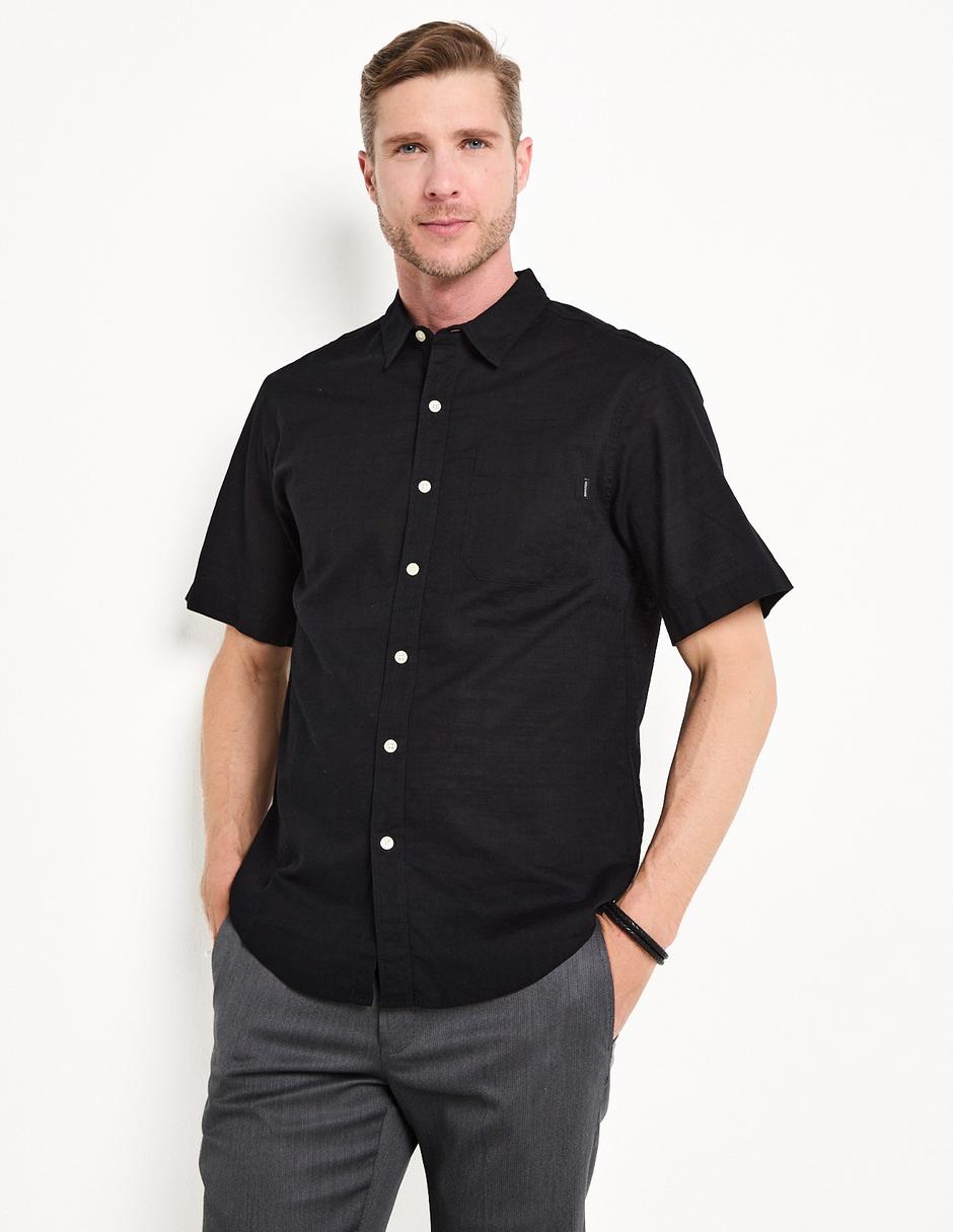 Camisa casual de algodón manga corta para hombre