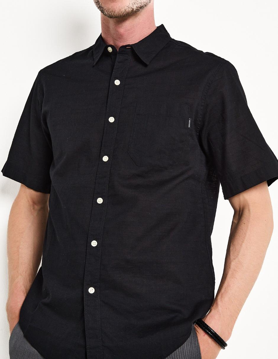 Camisa casual de algodón manga corta para hombre