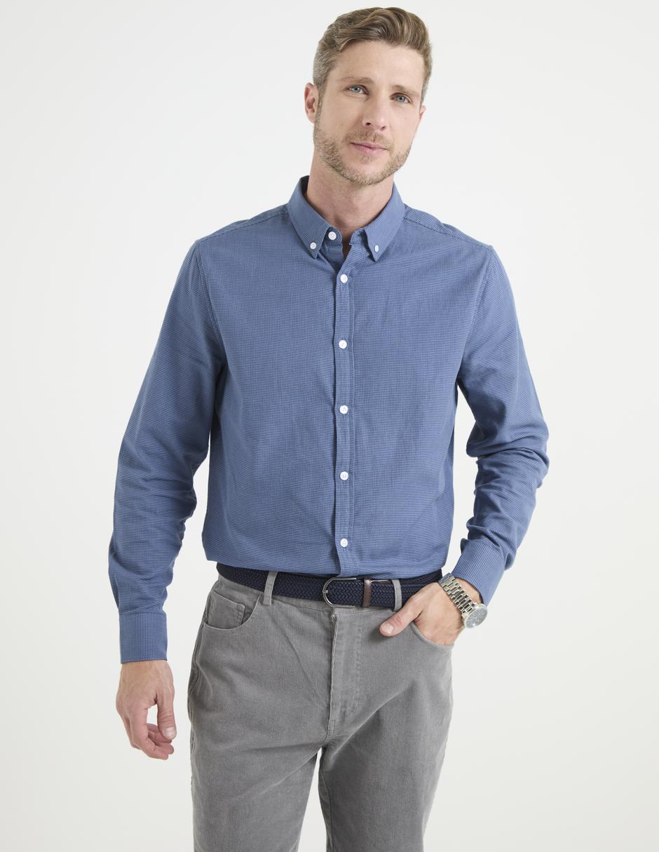 Camisa casual Regent Street de algodón manga larga para hombre