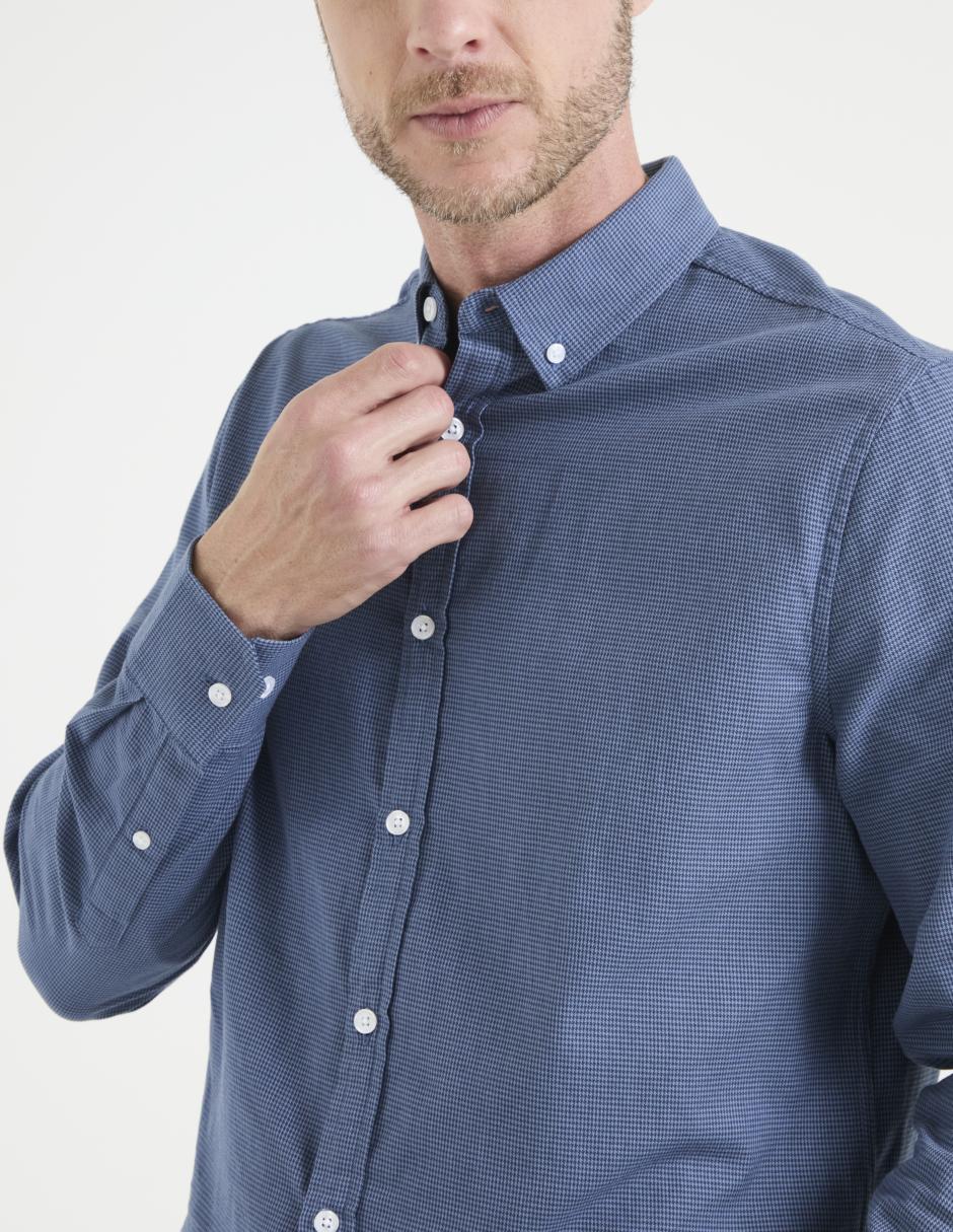 Camisa casual Regent Street de algodón manga larga para hombre