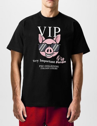 Playera Vip Pig cuello redondo para hombre Playera Vip Pig cuello redondo para hombre