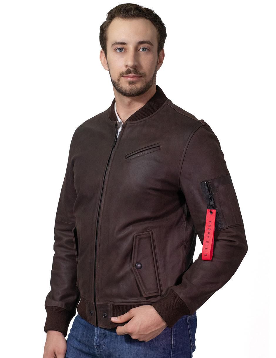 Chamarra bomber Perry Ellis con bolsillos para hombre