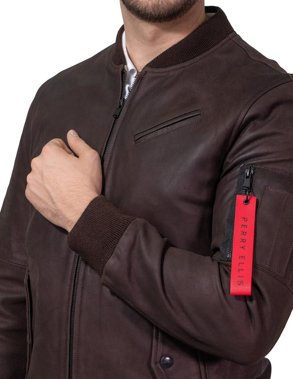 Chamarra bomber Perry Ellis con bolsillos para hombre