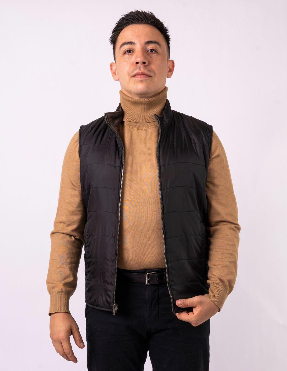 Chaleco piel reversible para hombre 4