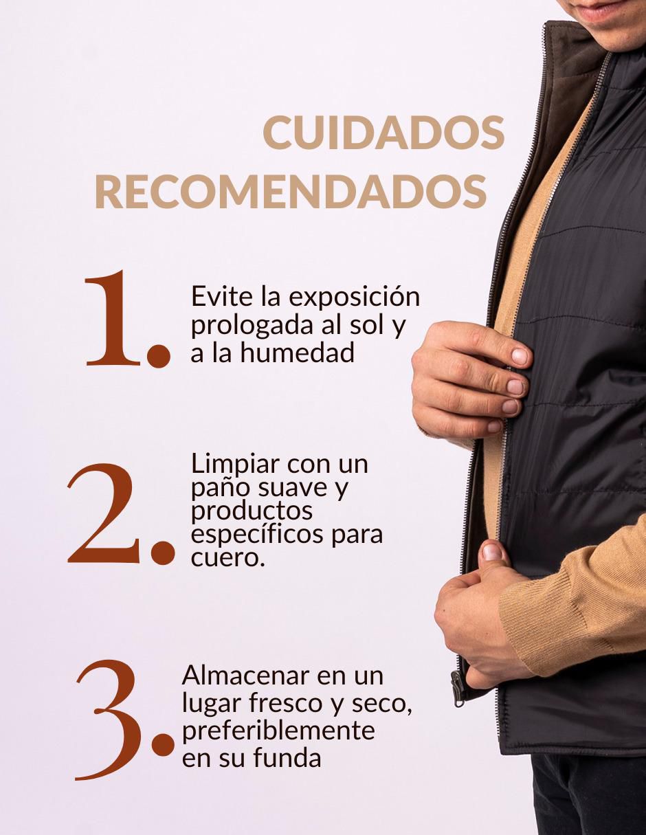 Chaleco piel reversible para hombre 7