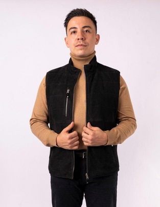Chaleco piel reversible para hombre 1