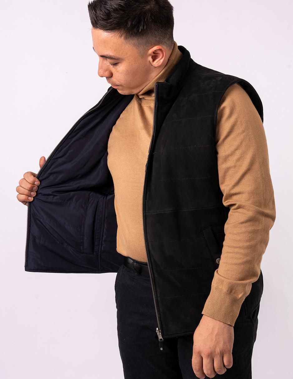 Chaleco piel reversible para hombre 9