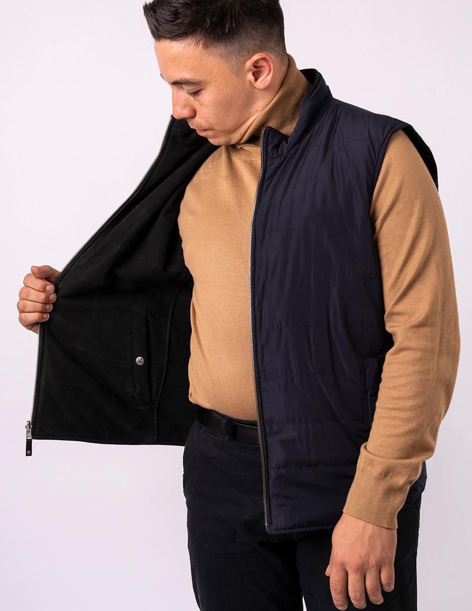 Chaleco piel reversible para hombre 10