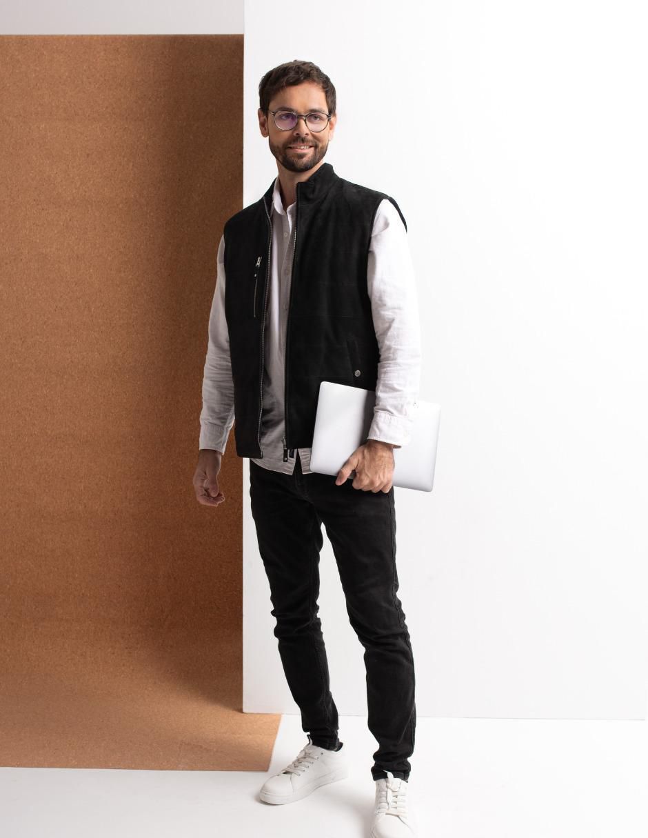 Chaleco piel reversible para hombre 3