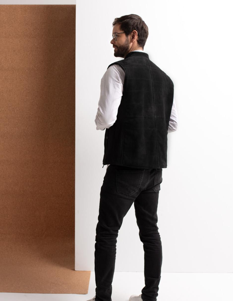 Chaleco piel reversible para hombre 6