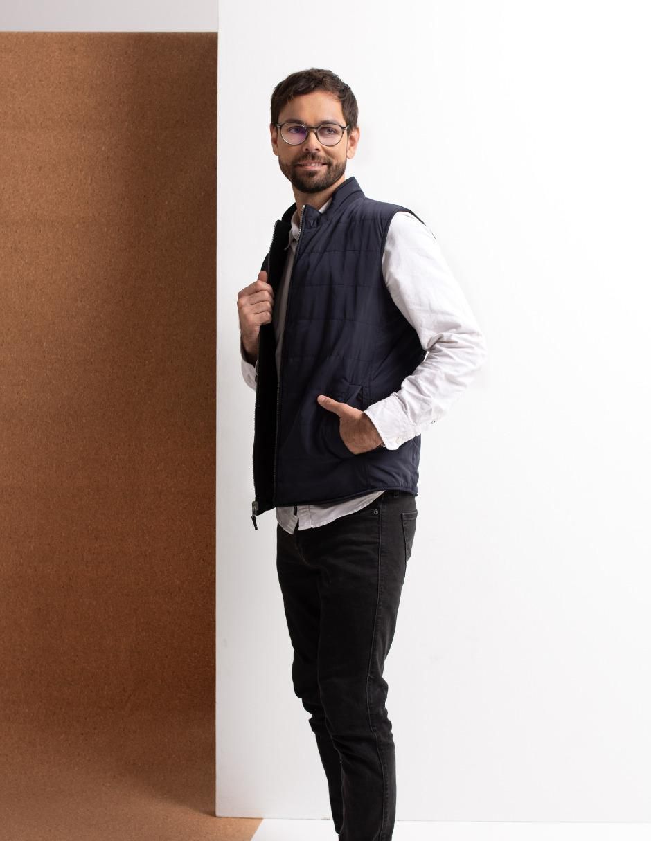 Chaleco piel reversible para hombre 7