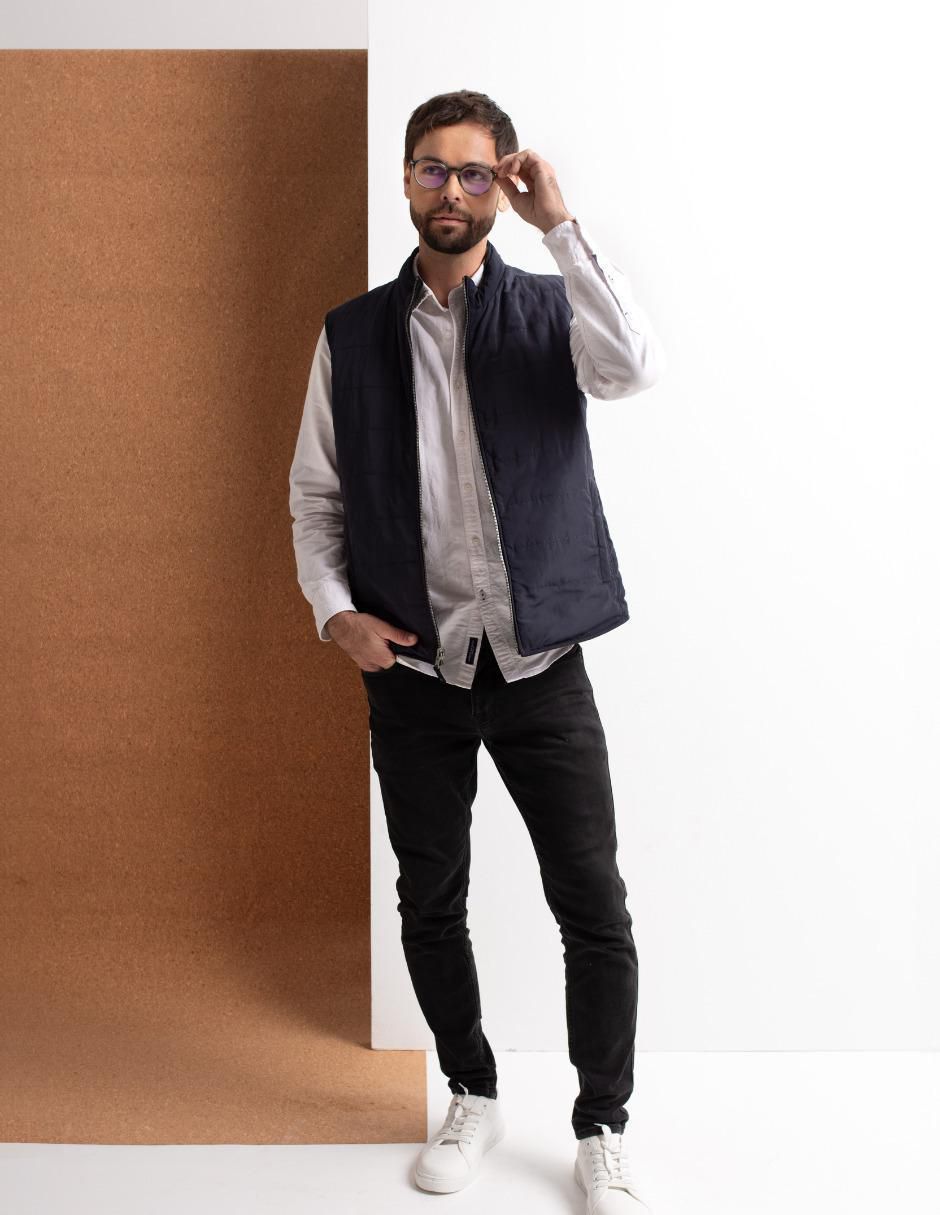Chaleco piel reversible para hombre 8