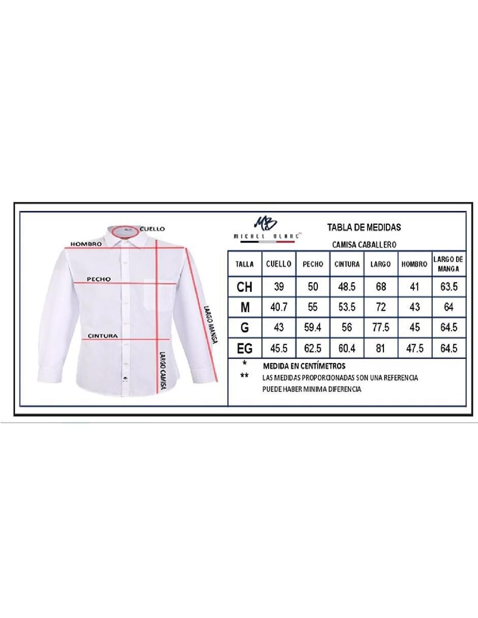 Camisa casual Michel Blanc de algodón manga larga para hombre