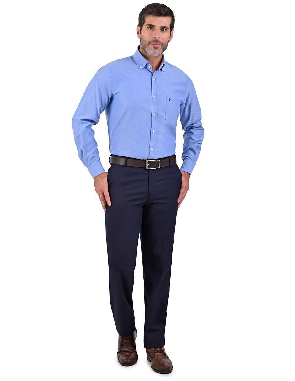 Camisa casual Michel Blanc de algodón manga larga para hombre