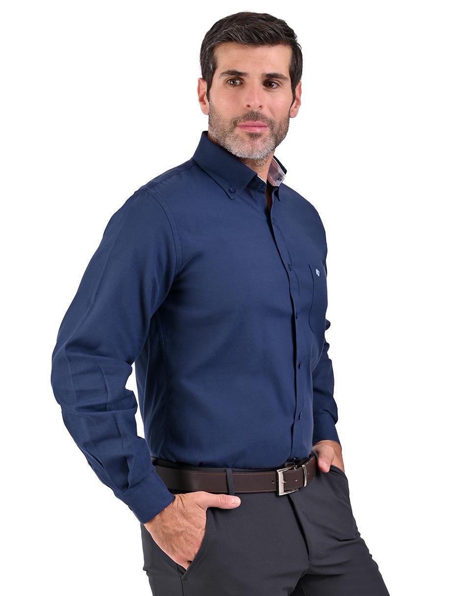 Camisa casual de algodón manga larga para hombre 4