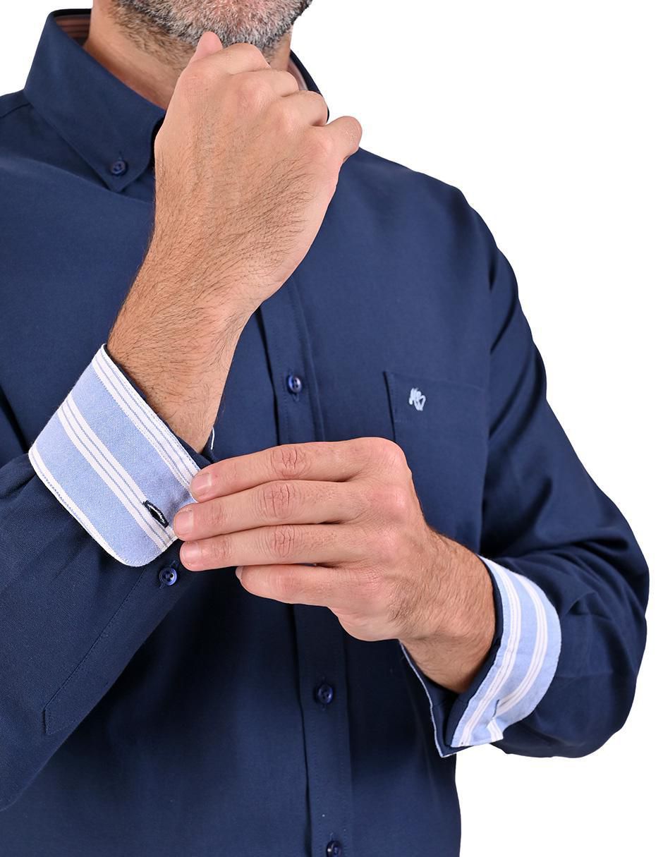 Camisa casual de algodón manga larga para hombre 5