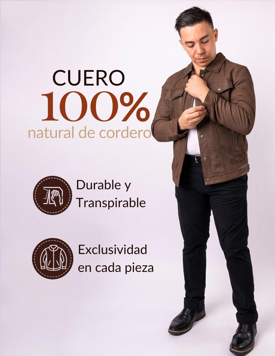 Chamarra casual impermeable de piel para hombre 5