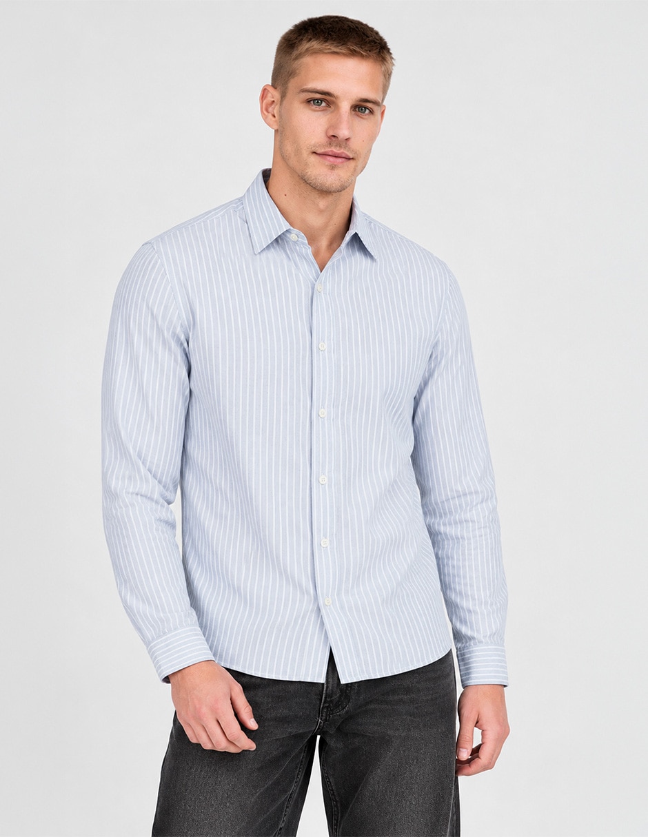 Camisa casual manga larga para hombre