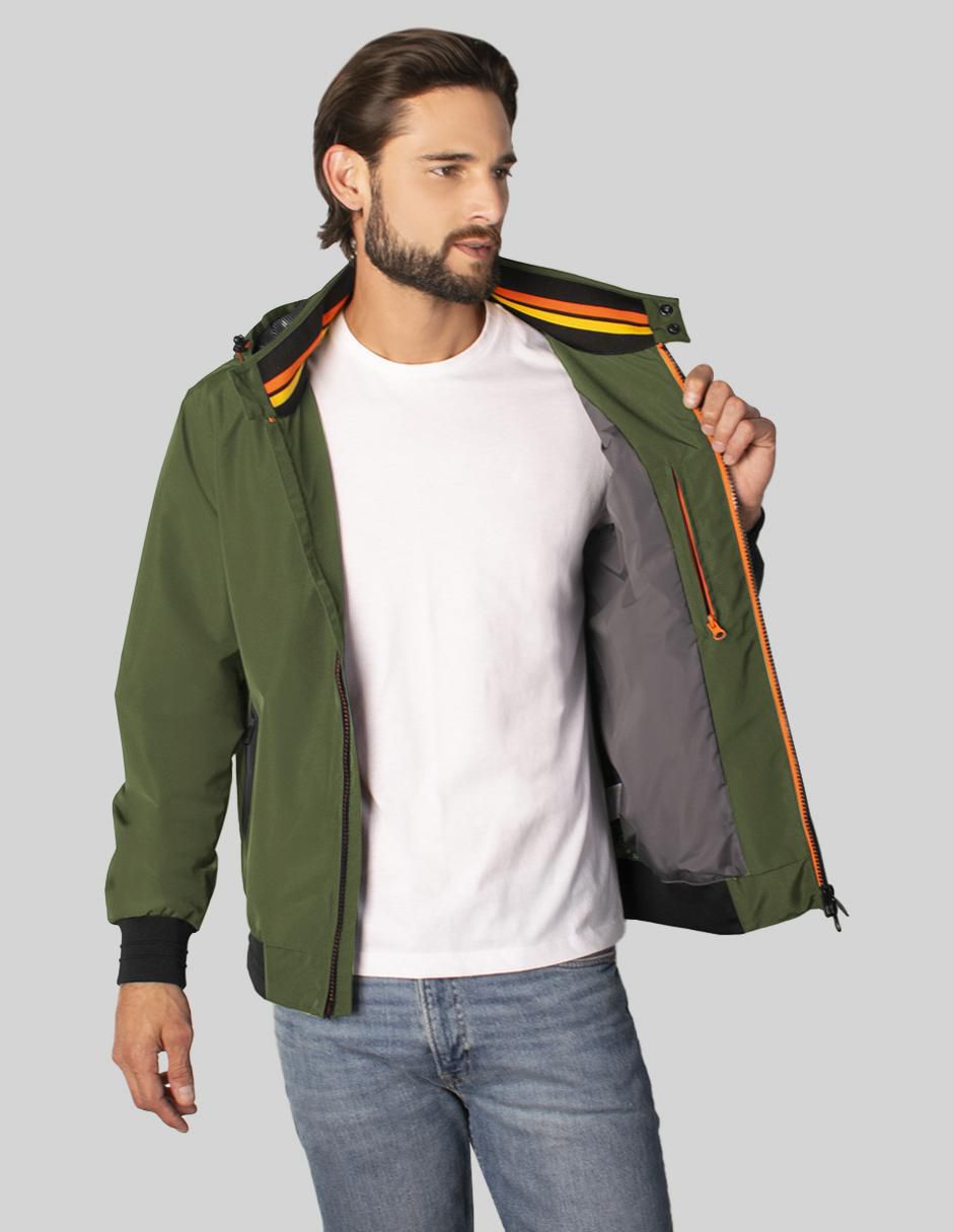 Chamarra bomber capucha desmontable para hombre 6