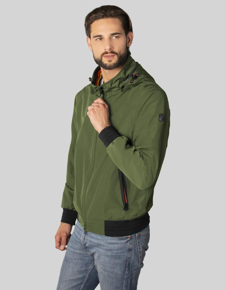 Chamarra bomber capucha desmontable para hombre 5