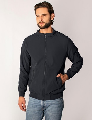 Chamarra bomber impermeable con bolsillos para hombre Chamarra bomber impermeable con bolsillos para hombre