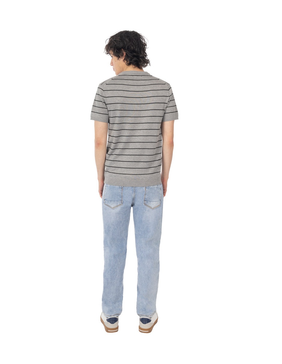 Jeans relaxed straight lavado medio para hombre 3